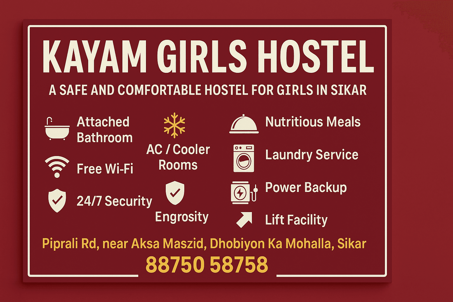 Kayam Girls Hostel, Sikar – Safe, Clean & Budget-Friendly Hostel Near Coaching Hubs
